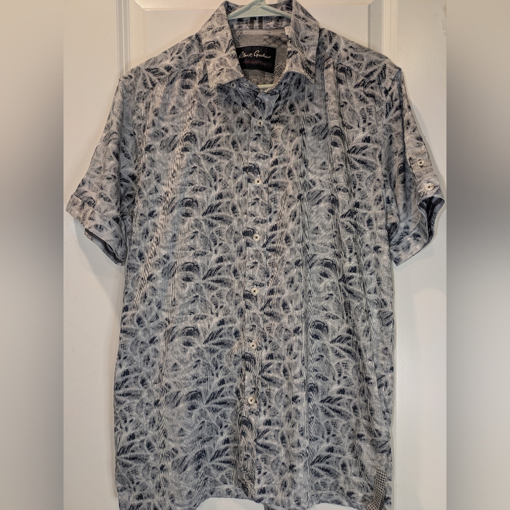 Robert Graham Modern Americana Shirt Mens Large Short Sleeve Abstract Print